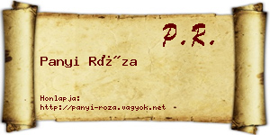 Panyi Róza névjegykártya